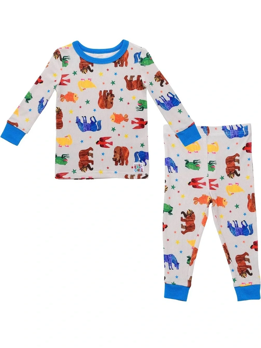 World of Eric Carle 4T Brown Bear Book Animal Print Snug Fit Pajama Set Kids PJs